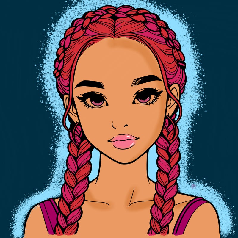 realistic girl with braids