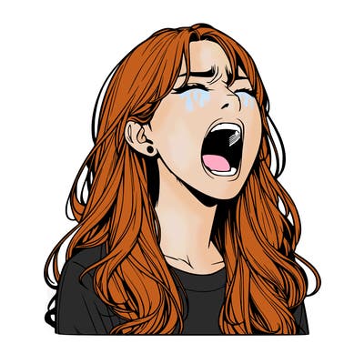 screaming realistic, girl