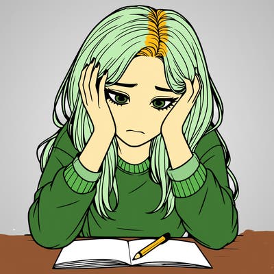 depressed realistic girl