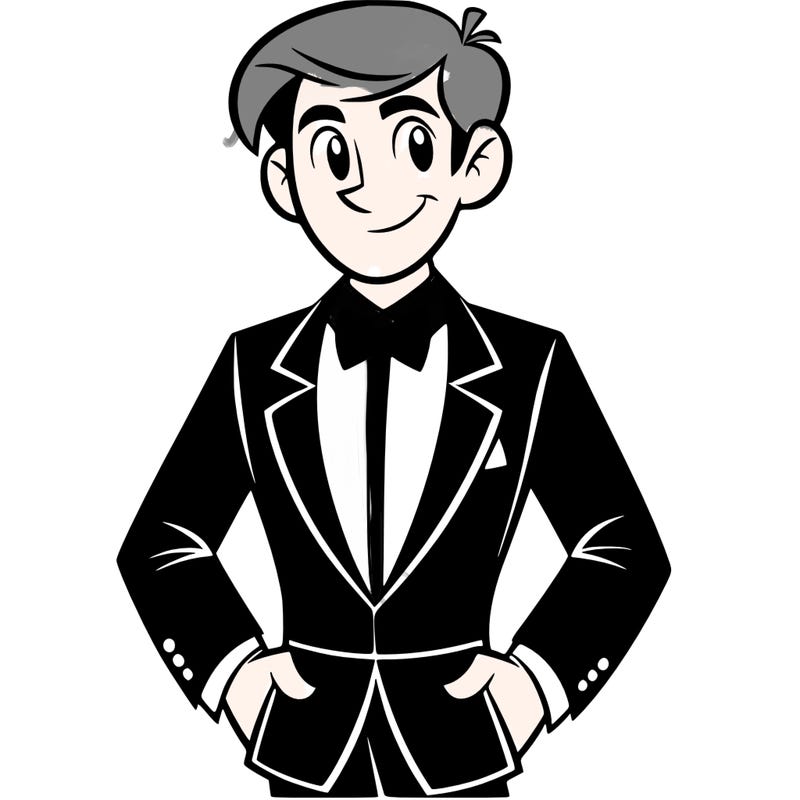 a tuxedo man