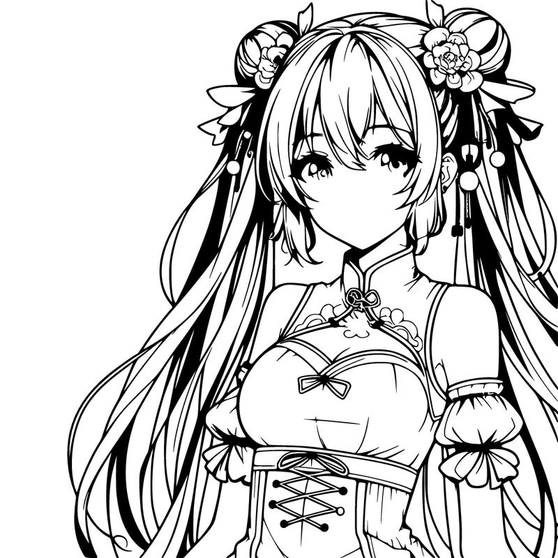 anime girl with beautiful chinese body