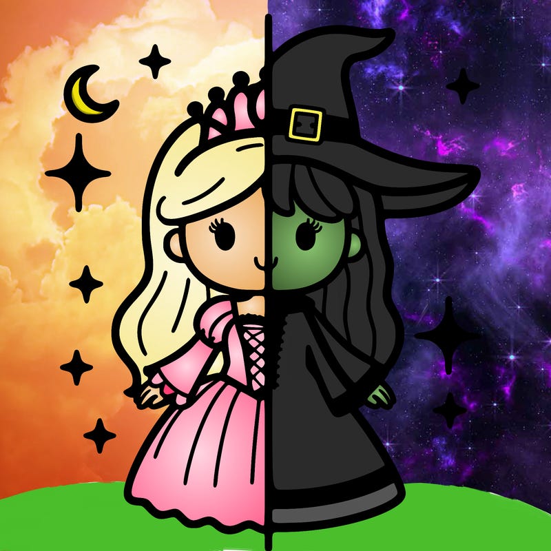 split princess and witch