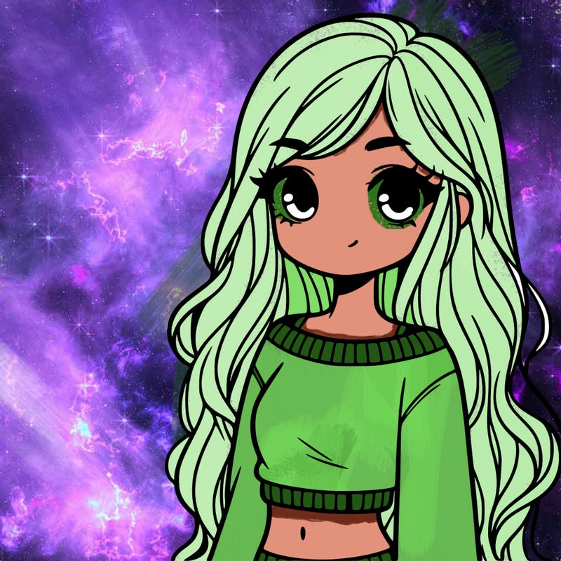 girl with long hair and a crop top with a sweater