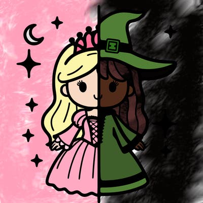 split princess and witch