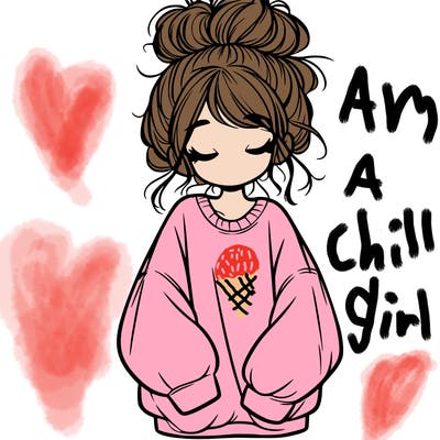 girl with baggy sweatshirt and messy bun