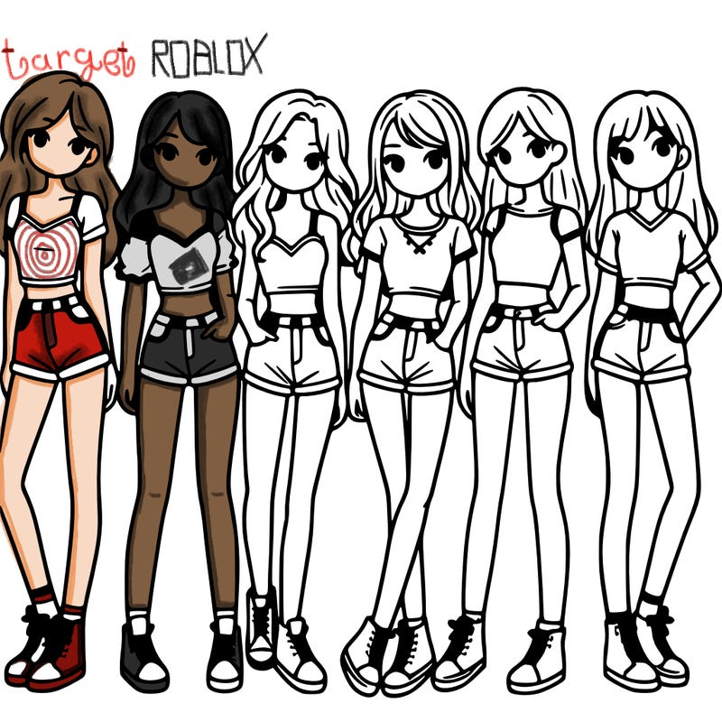 a group of girls wearing crop tops and shorts