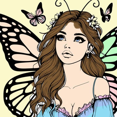 butterfly fairy realistic girl
