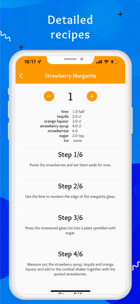 Alkipedia - Cocktail Recipes - A detailed Strawberry Margarita cocktail recipe with step by step instructions and a portion customization tool
