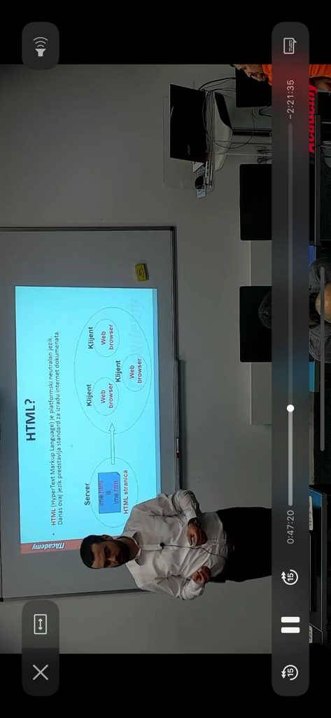 ITAcademy DLS - Live streaming of an HTML lecture with an instructor on the ITAcademy DLS app