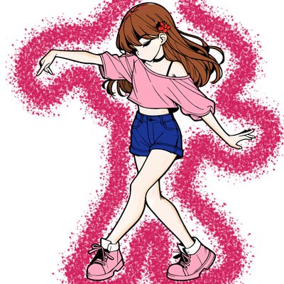 realistic girl danceing
