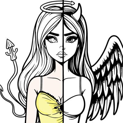 devil vs angel realistic girl