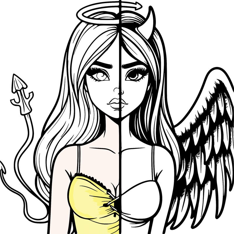 devil vs angel realistic girl