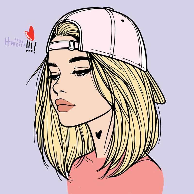 realistic  girl with a backwards hat