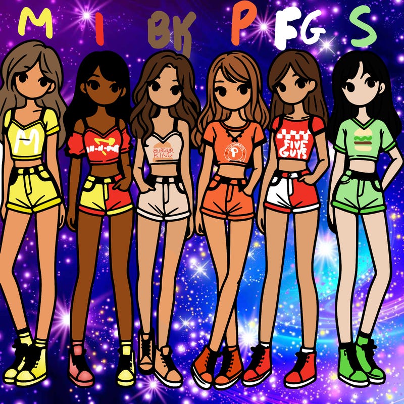 a group of girls wearing crop tops and shorts