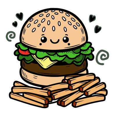 burger and fries