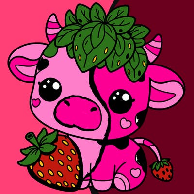 cute strawberry cow