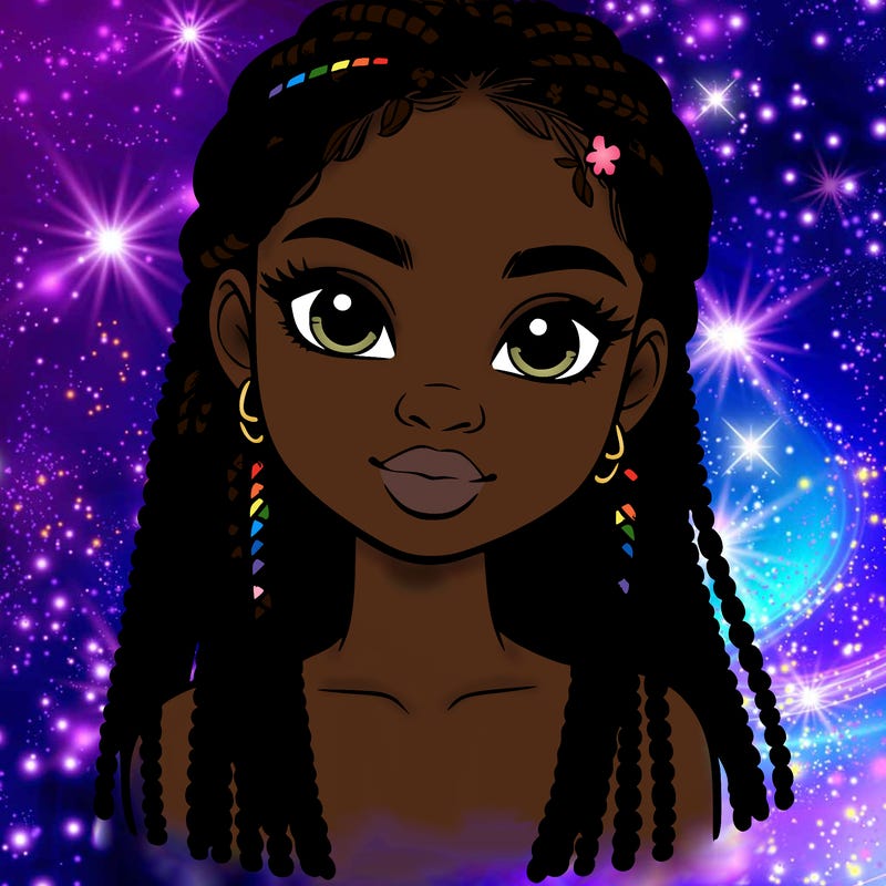 a realistic black girl with braids