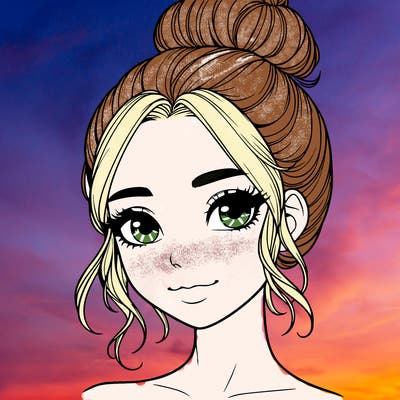 realistic pretty girl with hair in bun