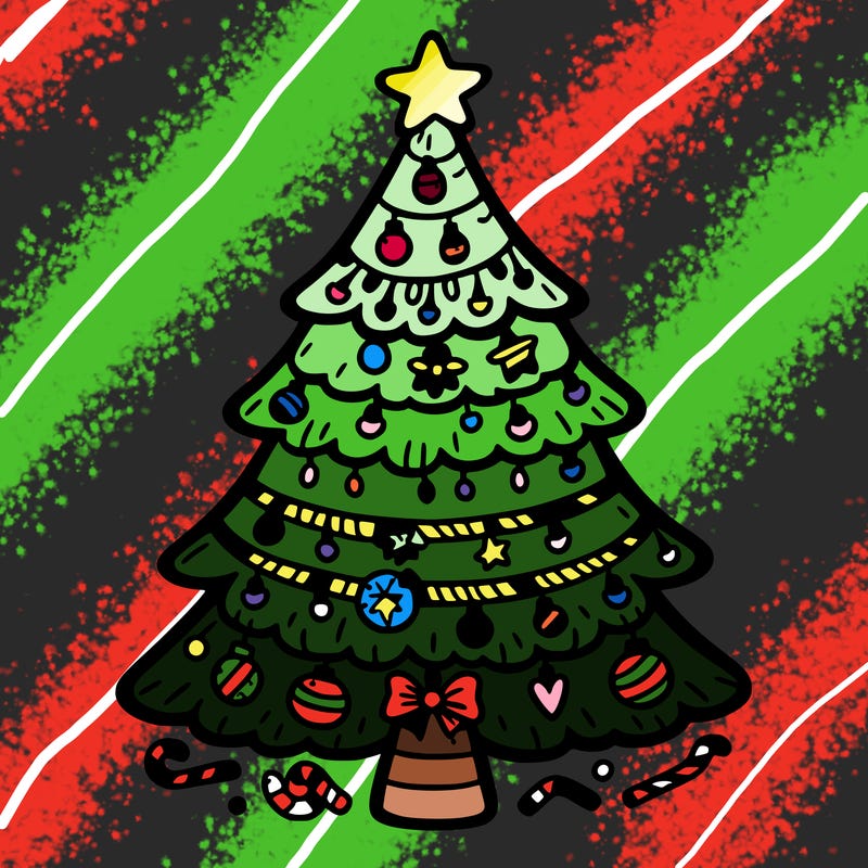 christmas tree with lots of details
