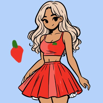 woman in a skirt and crop top