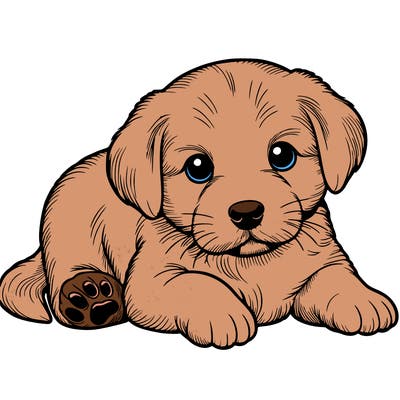 a cute realistic puppy