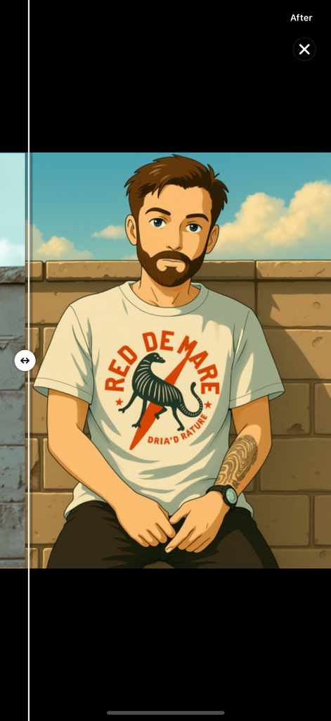 ChatPic – AI Photo Enhancer - A bearded man transformed into Studio Ghibli anime style using ChatPic AI