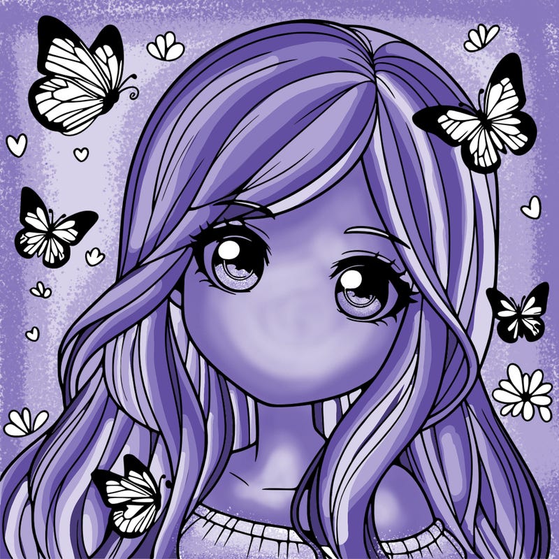 realistic girl with butterflies around her