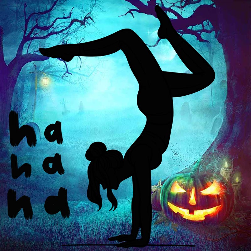 a woman doing a handstand