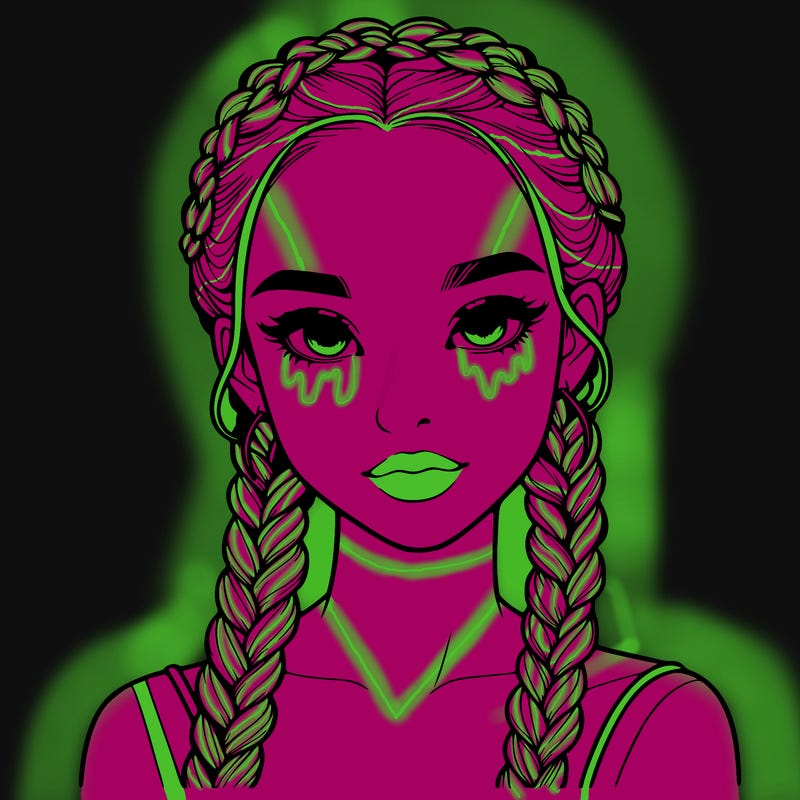 realistic girl with braids