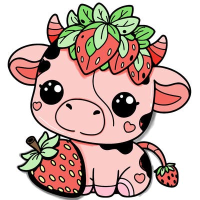 cute strawberry cow