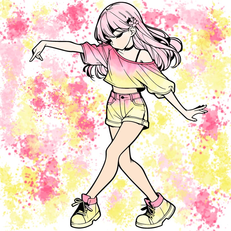realistic girl danceing
