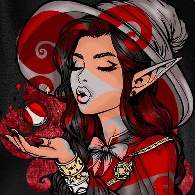 realistic elf casting a spell with lips