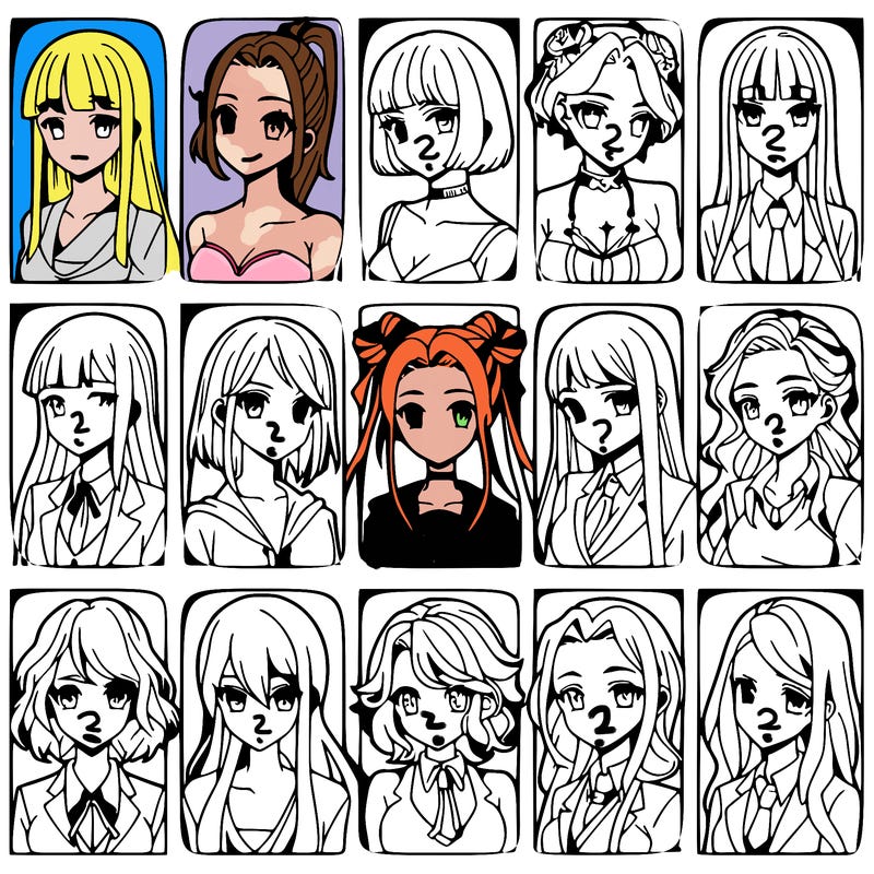 girls that look diffrent anime