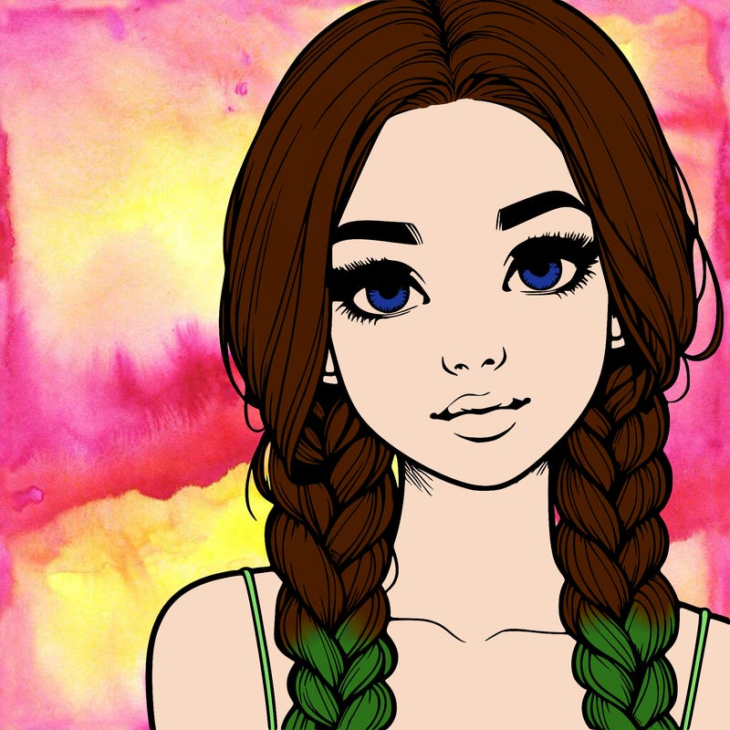 realistic girl with braids