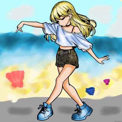 realistic girl danceing