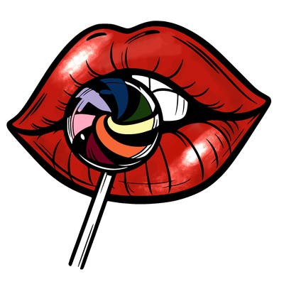 lips with a lollipop