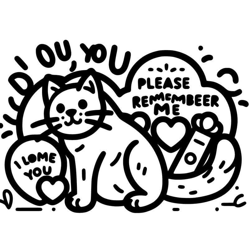 make a rest in peace drawing for my cat and put i love u please for a memory:(