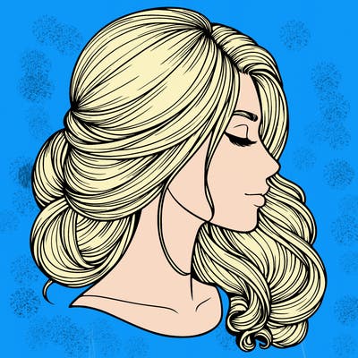 realistic woman's head & hair