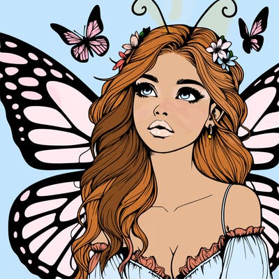 butterfly fairy realistic girl