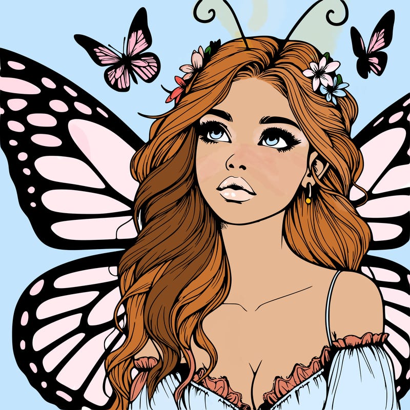 butterfly fairy realistic girl