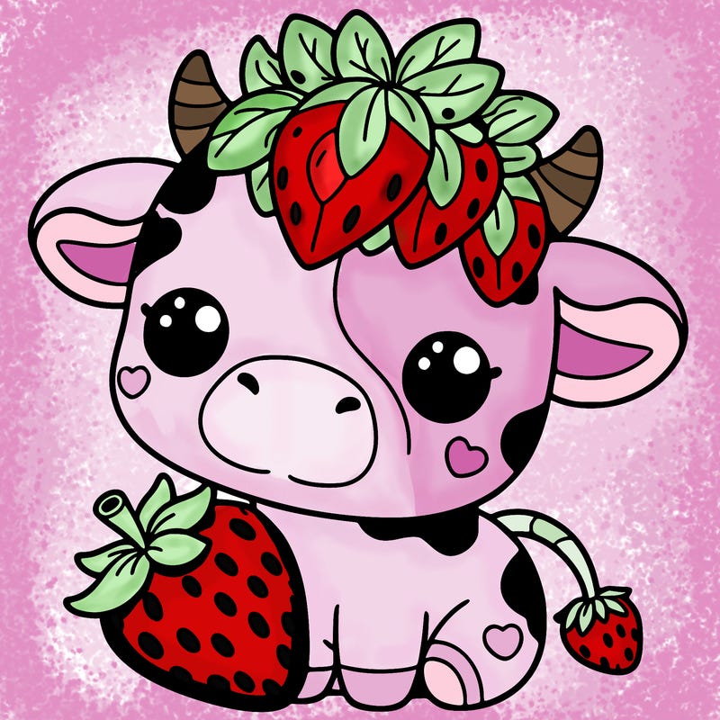 cute strawberry cow