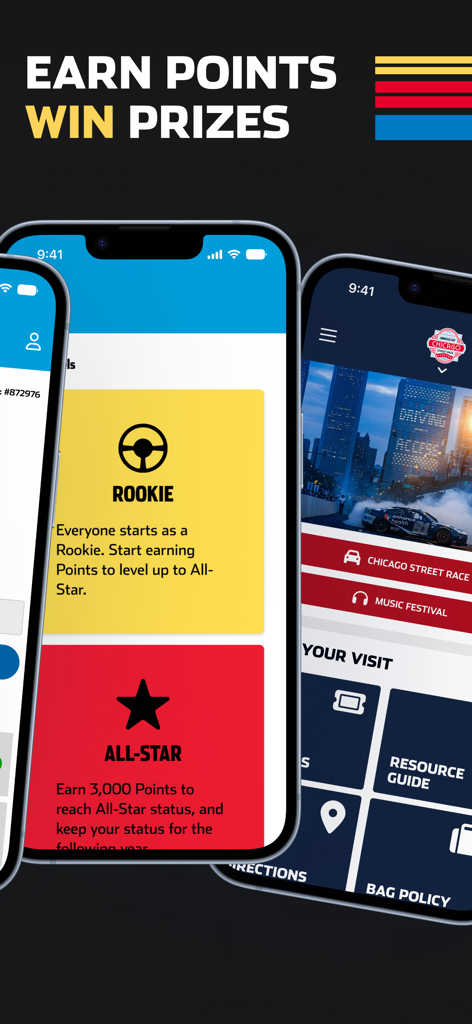 NASCAR Tracks - NASCAR Tracks app interface showing rewards points and race information