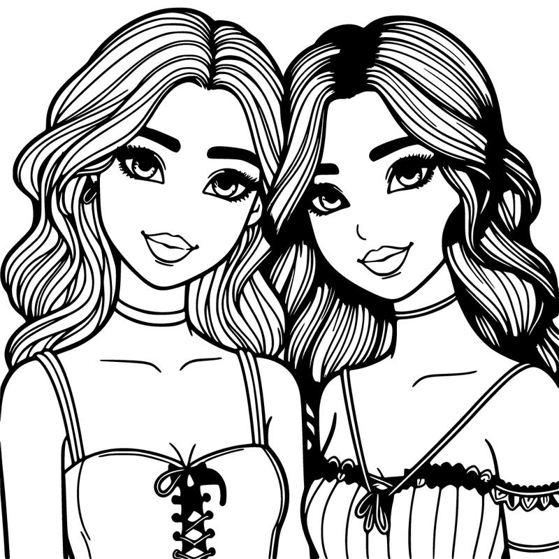 beautiful best friends women realistic