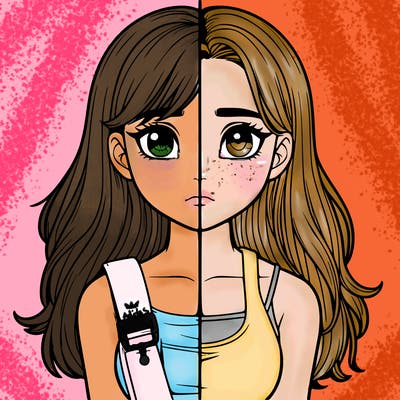 realistic girl split