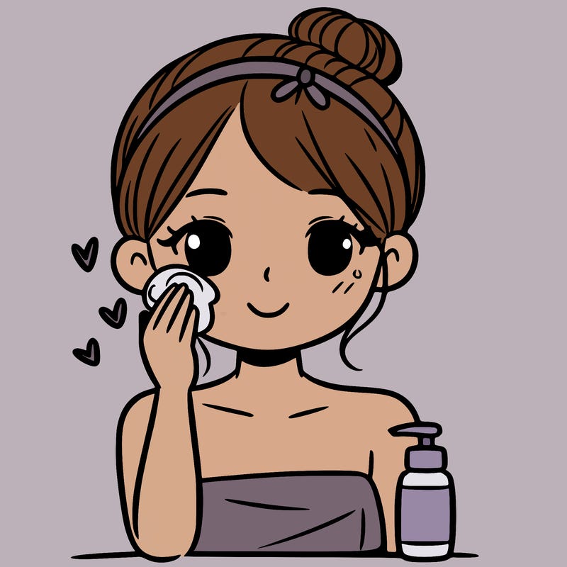 girl doing skincare