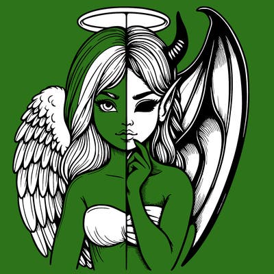 realistic angel half demon