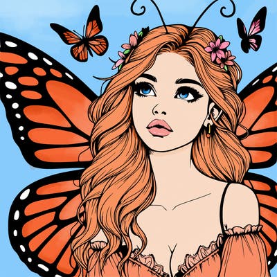 butterfly fairy realistic girl