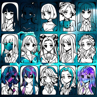 girls that look diffrent anime