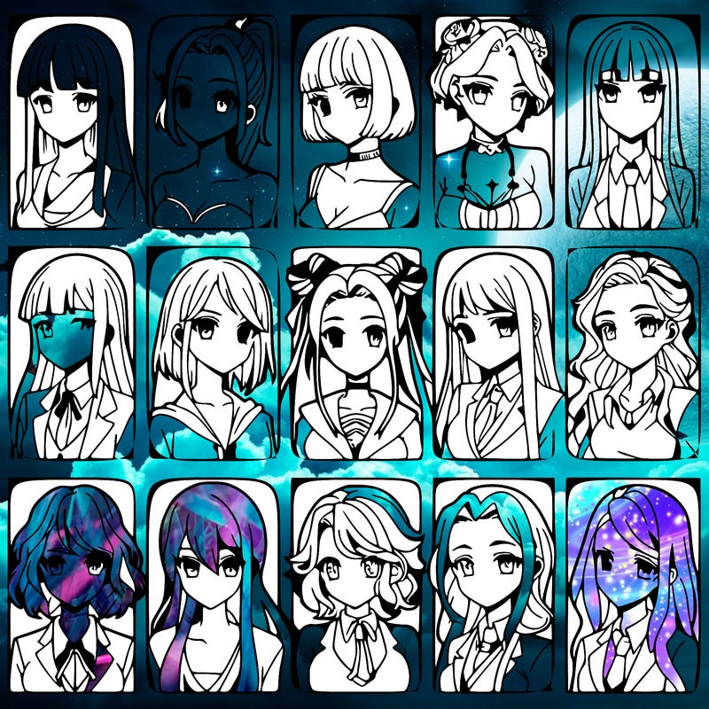 girls that look diffrent anime