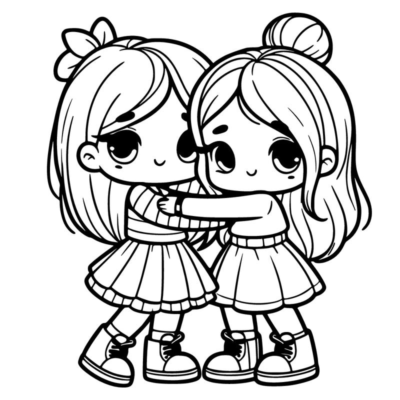 girls hugging